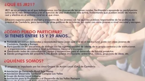 Cartel del proyecto 'JR21 Cantabria: Di&aacute;logos de la juventud rural'