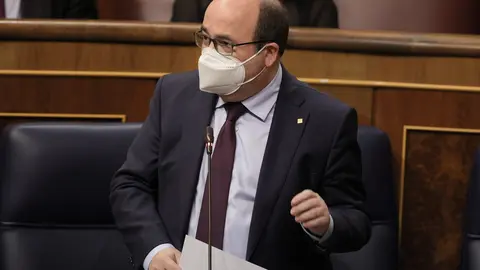 El ministro de Pol&iacute;tica Territorial y Funci&oacute;n P&uacute;blica, Miquel Iceta, interviene en una sesi&oacute;n de control al Gobierno, a 26 de mayo de 2021, en el Congreso de los Diputados, Madrid, (Espa&ntilde;a). La crisis diplom&aacute;tica abierta con Marruecos, los planes del Gobi