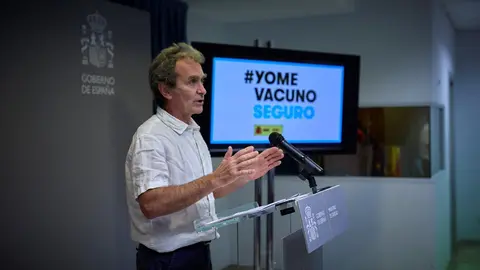 El director del Centro de Alertas y Emergencias Sanitarias (CAES), Fernando Sim&oacute;n, comparece para informar sobre el avance de la pandemia por COVID-19, a 24 de mayo de 2021, en Madrid (Espa&ntilde;a). Durante la rueda de prensa, Sim&oacute;n ha informado de que la inci