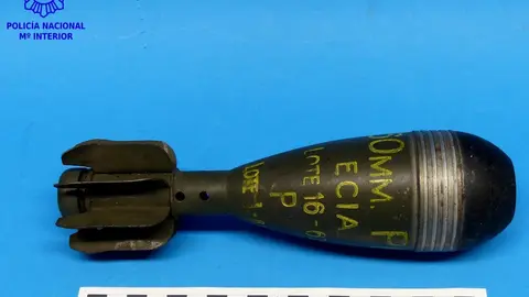 Granada de mortero retirada por los TEDAX en el vertedero del Mazo