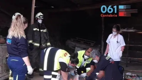 Herido al romperse la uralita del tejado donde estaba