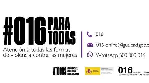 Tel&eacute;fono 016 de atenci&oacute;n a todas las formas de violencias contra las mujeres
