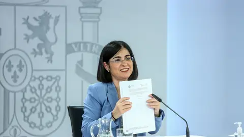La ministra de Sanidad, Carolina Darias, comparece en rueda de prensa posterior a la reuni&oacute;n del Consejo Interterritorial del Sistema Nacional de Salud, a 26 de mayo de 2021, en Madrid (Espa&ntilde;a). El Ministerio de Sanidad y las comunidades aut&oacute;nomas deciden