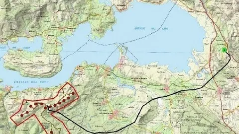 Mapa del parque e&oacute;lico Bustasur