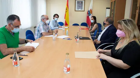 El consejero de Sanidad, Miguel Rodr&iacute;guez, recibe al presidente de la Plataforma Roman&eacute;s de Cantabria, Alfredo Vargas.