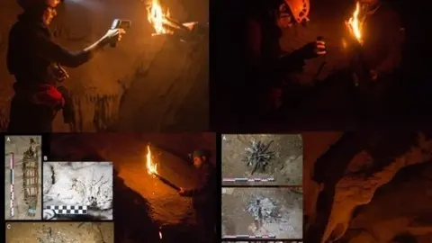 Fotograf&iacute;as tomadas en una de las cuevas exploradas.