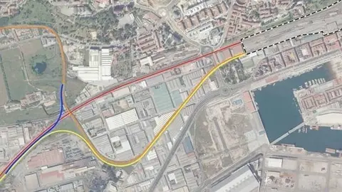 Ubicaci&oacute;n del baip&aacute;s para trenes de mercanc&iacute;as de ancho m&eacute;trico en Santander