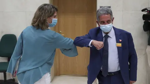 Archivo - El presidente de Cantabria Miguel &Aacute;ngel Revilla y la ministra Teresa Ribera