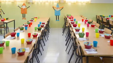 Archivo - Imagen de archivo de un comedor escolar de un colegio de Madrid