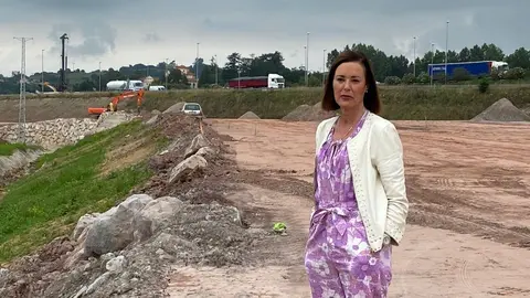 Marta Fern&aacute;ndez-Teijeiro en las obras de la variante de la A-67 en Sierrapando