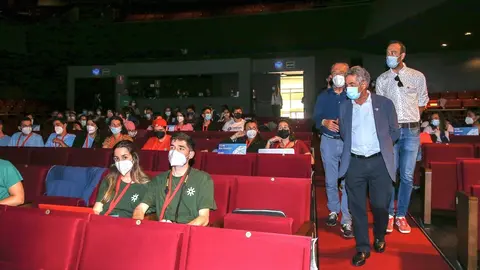El presidente de Cantabria, Miguel &Aacute;ngel Revilla; el consejero Javier L&oacute;pez Marcano y el alcalde de Torrelavega, Javier L&oacute;pez Estrada, en la reuni&oacute;n anual de asociaciones de Erasmus de Espa&ntilde;a