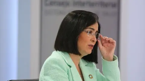 La ministra de Sanidad, Carolina Darias, durante la rueda de prensa posterior al Consejo Interterritorial de Salud