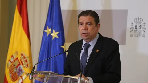 El ministro de Agricultura, Pesca y Alimentaci&oacute;n, Luis Planas, comparece en rueda de prensa, antes de presidir el Consejo Consultivo de Pol&iacute;tica Agraria, en la sede del Ministerio. 