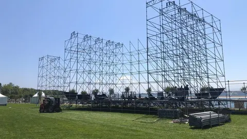 Montaje del escenario.