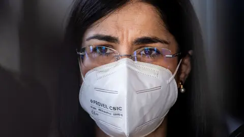 La ministra de Sanidad, Carolina Darias, inaugura un curso de verano organizado por la Universidad Complutense de Madrid, en en el Real Centro Universitario Escorial-Mar&iacute;a Cristina de San Lorenzo de El Escorial, a 19 de julio de 2021, en Madrid (Espa&ntilde;a).