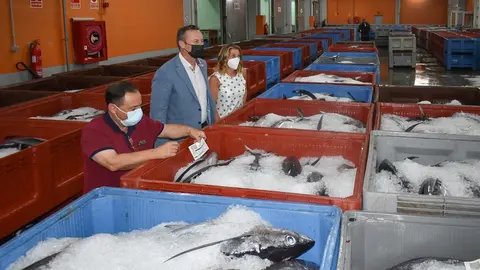 El consejero Guillermo Blanco visita el puerto de Santo&ntilde;a con motivo de la costera del bonito