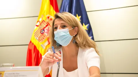 La vicepresidenta segunda del Gobierno y ministra de Trabajo y Econom&iacute;a Social, Yolanda D&iacute;az, en la LXXX Conferencia Sectorial de Empleo y Asuntos Laborales celebrada este mi&eacute;rcoles.