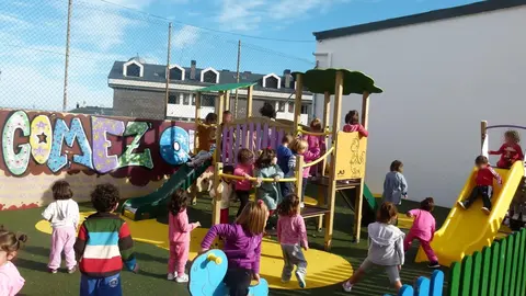 Espacio del patio del colegio Portus Blendium de Suances que ser&aacute; cubierta