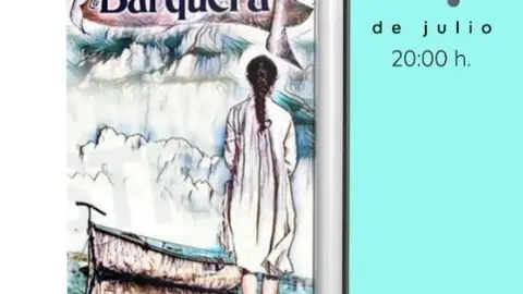 Cartel de la presentaci&oacute;n del libro 'Barquera', de Caleti Marco, en Suances
