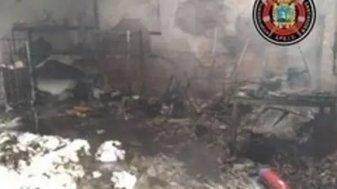 Incendio en una lavander&iacute;a industrial