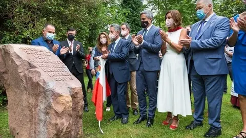 11:00 horas. Parque Municipal Conde San Diego, Cabez&oacute;n de la Sal. El presidente de Cantabria, Miguel &Aacute;ngel Revilla, junto con el vicepresidente y consejero de Universidades, Igualdad, Cultura y Deporte, Pablo Zuloaga, y varios consejeros, preside el homenaje al pueblo c&aacute;ntabro por su comportamiento durante la pandemia organizado con motivo del D&iacute;a de Cantabria. 9 de agosto de 2020 &copy; Ra&uacute;l Lucio