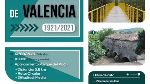 Cartel de 'Las rutas del centenario de la Virgen de Valencia'.
