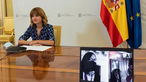 La ministra de Educaci&oacute;n y FP, Pilar Alegr&iacute;a, interviene por conferencia en un curso de la UIMP.