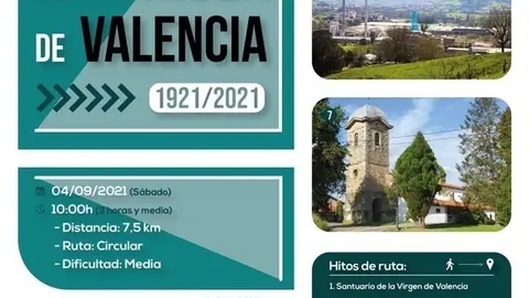 Carte de la und&eacute;cima salida de 'Las Rutas del Centeneraio de la Virgen de Valencia', en Pi&eacute;lagos
