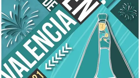 Cartel centenario de la Virgen de Valencia como patrona.