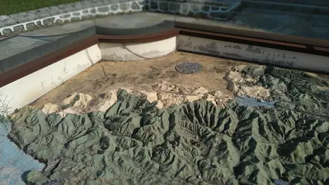 Mapa en relieve de Cantabria ubicado en la plaza de las Brisas de Santsander