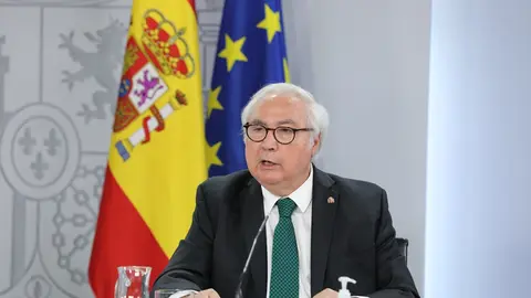 El ministro de Universidades, Manuel Castells, en una rueda de prensa posterior al Consejo de Ministros, el pasado 31 de agosto de 2021, en Madrid