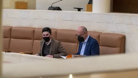 Archivo - El l&iacute;der de Cs Cantabria y portavoz del grupo en el Parlamento regional, F&eacute;lix &Aacute;lvarez (derecha), y el diputado naranja Diego Mara&ntilde;&oacute;n (izda)