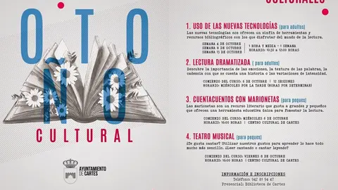 Cartel del 'Oto&ntilde;o cultural' de Cartes