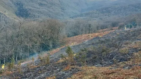  incendio provocado en el monte Canales de Sili&oacute;, en Molledo.  25 MARZO 2022 &copy; Oficina de comunicaci&oacute;n