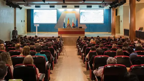 12:00 horas. Fundaci&oacute;n Bot&iacute;n. Santander. La consejera de Educaci&oacute;n y Formaci&oacute;n Profesional, Marina Lomb&oacute;, preside la jornada de acogida a los asesores ling&uuml;&iacute;sticos. 3 de octubre de 2022 &copy; Ra&uacute;l Lucio