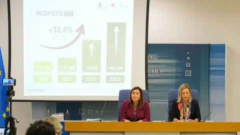 11:00 horas. Sala de prensa del Gobierno de Cantabria. La consejera de Presidencia, Interior, Justicia y Acci&oacute;n Exterior, Paula Fern&aacute;ndez, presenta, en rueda de prensa, los presupuestos de su departamento para 2023. 7 de noviembre de 2022 &copy; Ra&uacute;l Lucio