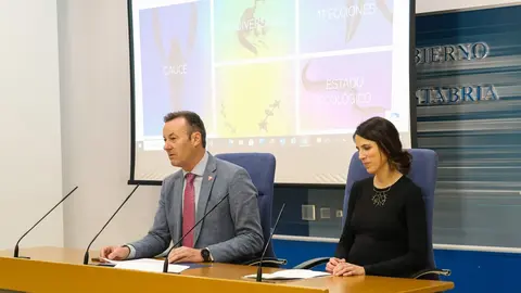 10:15 horas. Sala de prensa del Gobierno de Cantabria. El consejero de Desarrollo Rural, Ganader&iacute;a, Pesca, Alimentaci&oacute;n y Medio Ambiente, Guillermo Blanco, presenta el &uacute;ltimo informe del Proyecto R&iacute;os sobre la situaci&oacute;n de las cuencas fluviales de los r&iacute;os de Cantabria. 15 de febrero de 2023 &copy; Ra&uacute;l Lucio