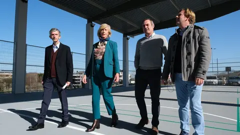12:00 horas. IES Nueve Valles, Puente San Miguel. La consejera de Educaci&oacute;n y Formaci&oacute;n Profesional, Marina Lomb&oacute;, visita obras que se ejecutan en este centro educativo. 15 de febrero de 2023 &copy; Ra&uacute;l Lucio