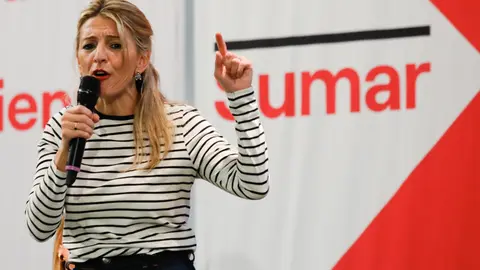 25-02-23 La vicepresidenta segunda del Gobierno y ministra de Trabajo y Econom&iacute;a Social, Yolanda D&iacute;az, ha participado en Murcia en un acto de escucha organizado por Sumar, el proyecto pol&iacute;tico que impulsa de cara a las pr&oacute;ximas elecciones de mayo.