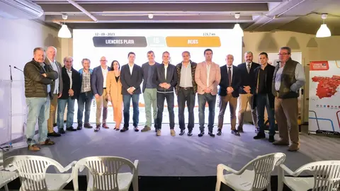 19:00 horas. Balneario de La Hermida. El vicepresidente y consejero de Universidades, Igualdad, Cultura y Deporte, Pablo Zuloaga, junto al director de La Vuelta 23, Javier Guill&eacute;n, presentan la etapa de la carrera ciclista que pasar&aacute; por Cantabria. 17 de marzo de 2023 &copy; Ra&uacute;l Lucio