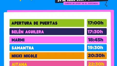 Horarios - My Fest Cantabria Infinita 2023