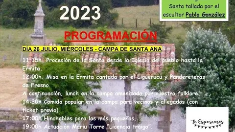 Cartel anunciador de las Fiestas de Santa Ana en Fresno del R&iacute;o (1)