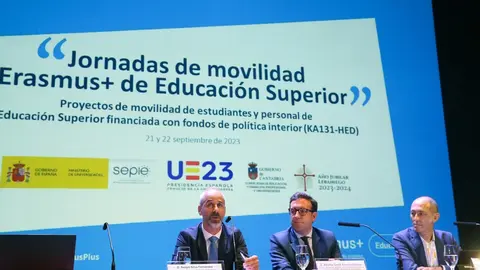 El consejero de Educaci&oacute;n, FP y Universidades, Sergio Silva, inaugura las jornadas de Movilidad Erasmus+ de Educaci&oacute;n Superior. 
21 SEP 23