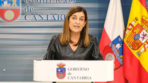 14:30 horas. Gobierno de Cantabria. La presidenta del Gobierno de Cantabria, Mar&iacute;a Jos&eacute; S&aacute;enz de Buruaga, realiza declaraciones sobre la investidura del presidente del Gobierno de Espa&ntilde;a, Pedro S&aacute;nchez. 16 de noviembre de 2023 &copy; Ra&uacute;l Lucio