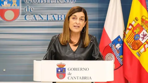 14:30 horas. Gobierno de Cantabria. La presidenta del Gobierno de Cantabria, Mar&iacute;a Jos&eacute; S&aacute;enz de Buruaga, realiza declaraciones sobre la investidura del presidente del Gobierno de Espa&ntilde;a, Pedro S&aacute;nchez. 16 de noviembre de 2023 &copy; Ra&uacute;l Lucio