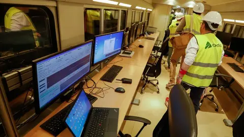 13-05-22 Llegada del tren laboratorio de Adif en la primera fase de las pruebas para la Alta Velocidad en la estaci&oacute;n de El Carmen de Murcia.