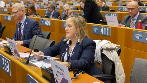 16:05 horas. Parlamento Europeo. Rue Wiertz, 60. Bruselas
La consejera de Presidencia, Justicia, Seguridad y Simplificaci&oacute;n Administrativa, Isabel Urrutia, interviene en el 159&ordm; Pleno del Comit&eacute; de las Regiones sobre sobre el pacto verde europeo y la salud, el paquete de ayuda a las pymes y BEFIT y la tarjeta europea de discapacidad y la tarjeta europea de estacionamiento para personas con discapacidad. 31 ENERO 2023 &copy;&nbsp;Gobierno de Cantabria