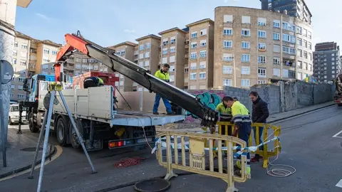 MVPAC. Obras de saneamiento en el entorno del futuro museo. 7 de abril de 2022 &copy; Ra&uacute;l Lucio