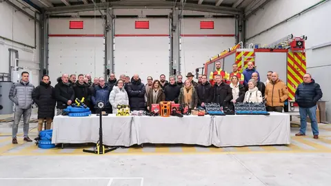 11:30 horas. Parque de Emergencias de Reinosa. Pol&iacute;gono de La Vega, 93. La presidenta del Gobierno de Cantabria, Mar&iacute;a Jos&eacute; S&aacute;enz de Buruaga, preside el acto de entrega de material para los Parques de Bomberos del 112 del Gobierno de Cantabria. 26 de febrero de 2024 &copy; Ra&uacute;l Lucio