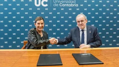 10:00 horas. Paraninfo de la Universidad de Cantabria, Sala Fray Antonio de Guevara. La presidenta de Cantabria, Mar&iacute;a Jos&eacute; S&aacute;enz de Buruaga, y el rector de la Universidad de Cantabria, &Aacute;ngel Pazos, firman el Contrato-Programa 2024. 30 de abril de 2023 &copy; Ra&uacute;l Lucio